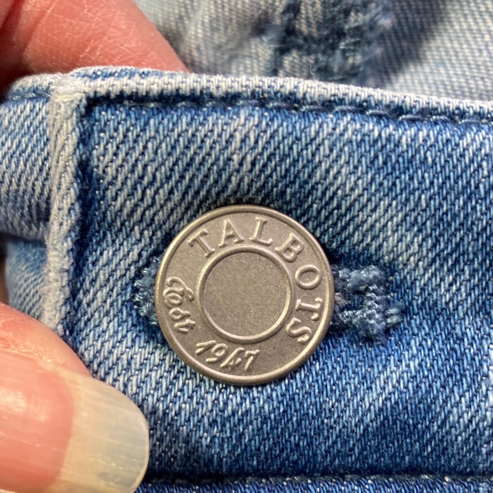 Talbots Light Blue Slim Ankle Jeans with Tiny White Palm Embroidery - Picture 5 of 9